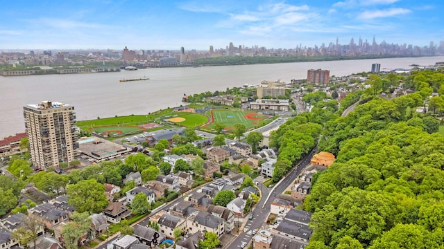 1208 River Rd, Edgewater, NJ 07020 - bird's eye view with a view of city and a water view