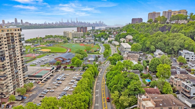 1208 River Rd, Edgewater, NJ 07020 - aerial view with a water view and a city view