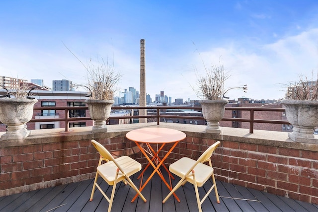 300 Newark St Unit 8G, Hoboken, NJ 07030 - wooden deck with a view of skyline