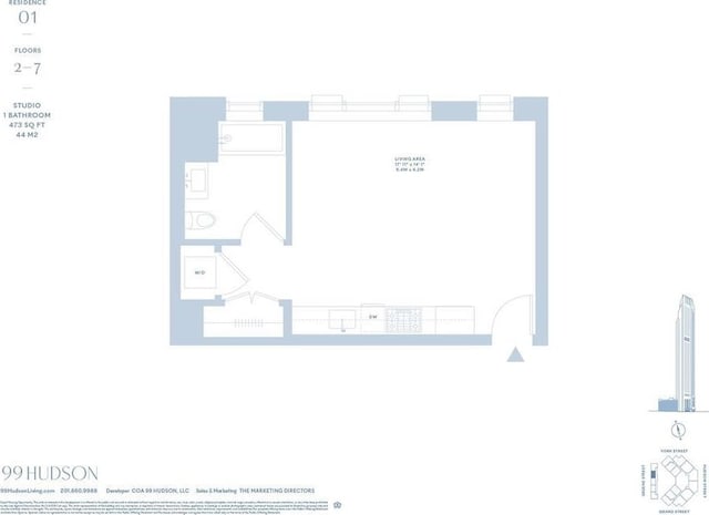 99 Hudson St Unit 601, Jersey City, NJ 07302 - property floor plan