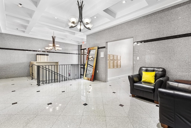 769 Montgomery St Unit 211, Jersey City, NJ 07306 - community lobby featuring coffered ceiling, beam ceiling, and recessed lighting