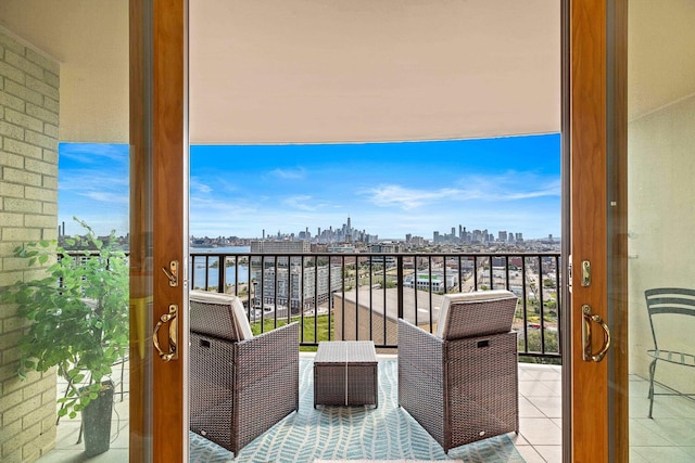 balcony featuring a view of city