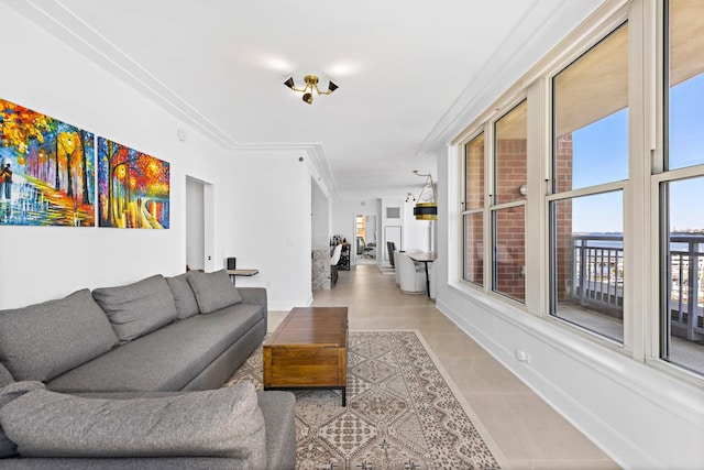 1125 Maxwell Ln Unit 654, Hoboken, NJ 07030 - living room featuring light tile patterned floors and baseboards