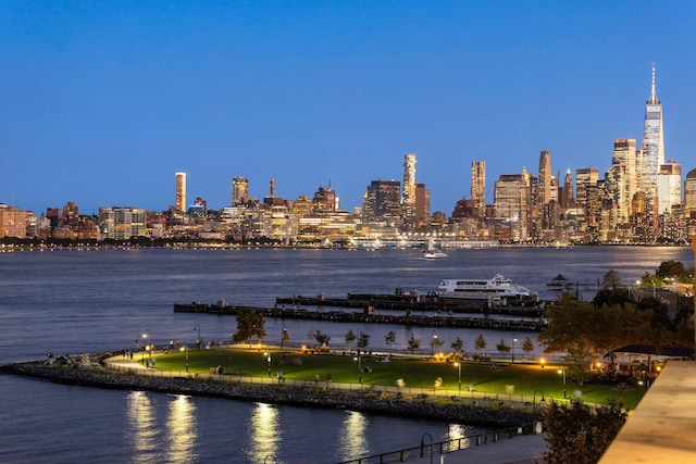 1125 Maxwell Ln Unit 654, Hoboken, NJ 07030 - water view with a view of city lights