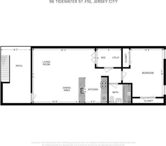 96 Tidewater St Unit 1G, Jersey City, NJ 07302 - property floor plan