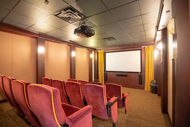 96 Tidewater St Unit 1G, Jersey City, NJ 07302 - carpeted cinema room featuring a drop ceiling
