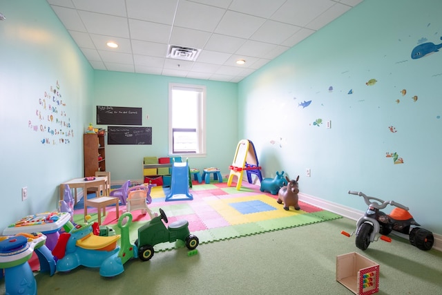 96 Tidewater St Unit 1G, Jersey City, NJ 07302 - rec room with a paneled ceiling and baseboards