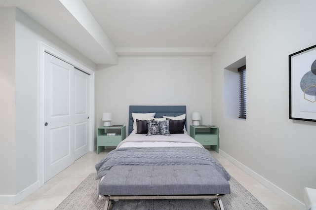 96 Tidewater St Unit 1G, Jersey City, NJ 07302 - bedroom featuring light tile patterned floors and baseboards