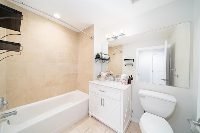96 Tidewater St Unit 1G, Jersey City, NJ 07302 - bathroom with tile patterned flooring, shower / washtub combination, toilet, and vanity