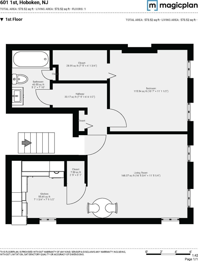 601 1st St Unit 6, Hoboken, NJ 07030 - property floor plan