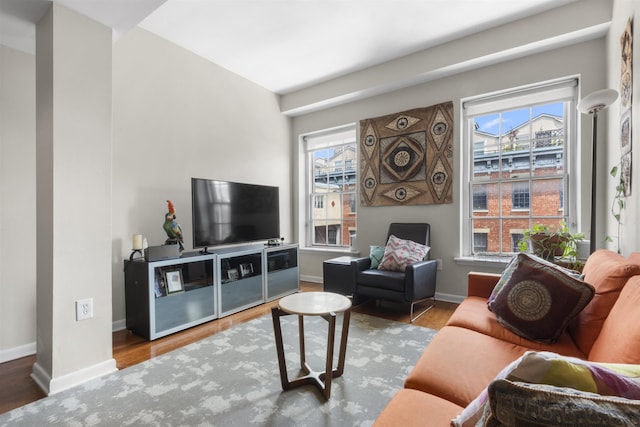 187 Wayne St Unit C405, Jersey City, NJ 07302 - living area featuring wood finished floors