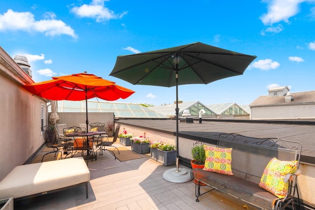 187 Wayne St Unit C405, Jersey City, NJ 07302 - wooden deck featuring outdoor dining area