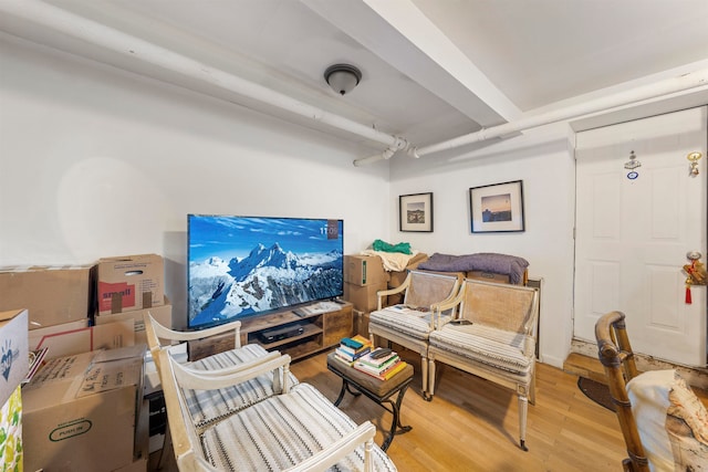 living room featuring hardwood / wood-style flooring