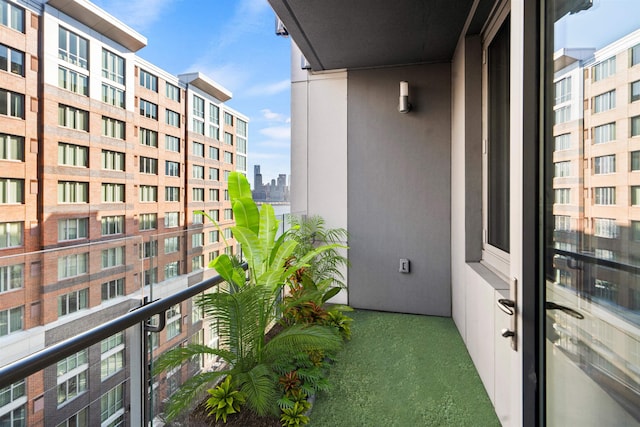 balcony with a view of city