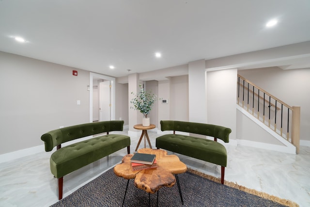 166 Steuben St Unit 1A, Jersey City, NJ 07302 - building lobby featuring recessed lighting and stairs