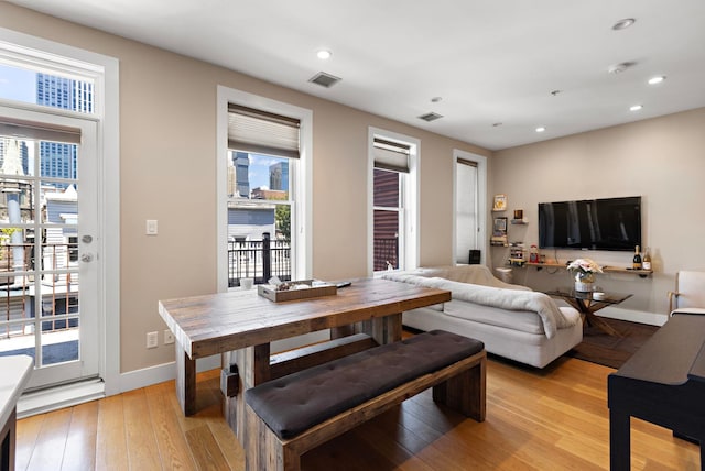 living room featuring light hardwood / wood-style floors