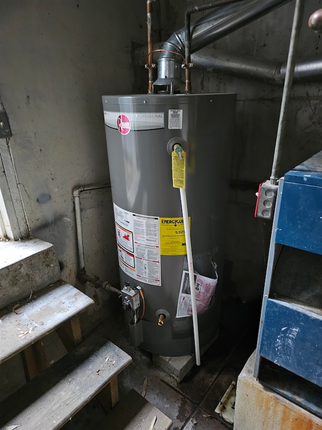 utilities featuring gas water heater