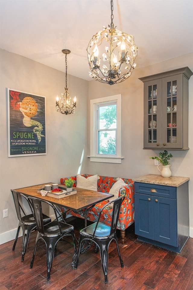 68 Osborne St, Glen Ridge, NJ 07028 - dining room featuring a chandelier and dark wood-style floors