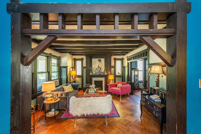 68 Osborne St, Glen Ridge, NJ 07028 - living area featuring a fireplace