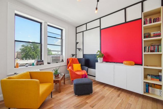 527 34th St Unit D1, Union City, NJ 07087 - living area featuring hardwood / wood-style floors and cooling unit