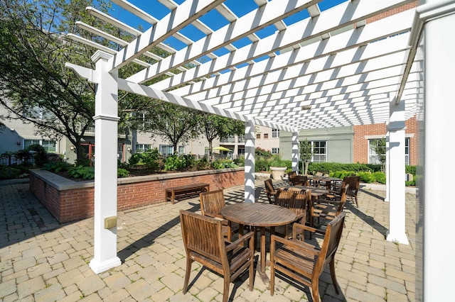 443 2nd St Unit 0212, Jersey City, NJ 07302 - view of patio with a pergola and outdoor dining space
