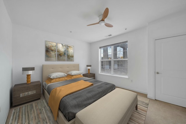 443 2nd St Unit 0212, Jersey City, NJ 07302 - bedroom with baseboards, ceiling fan, and visible vents