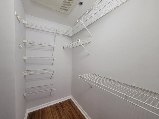 spacious closet with wood finished floors