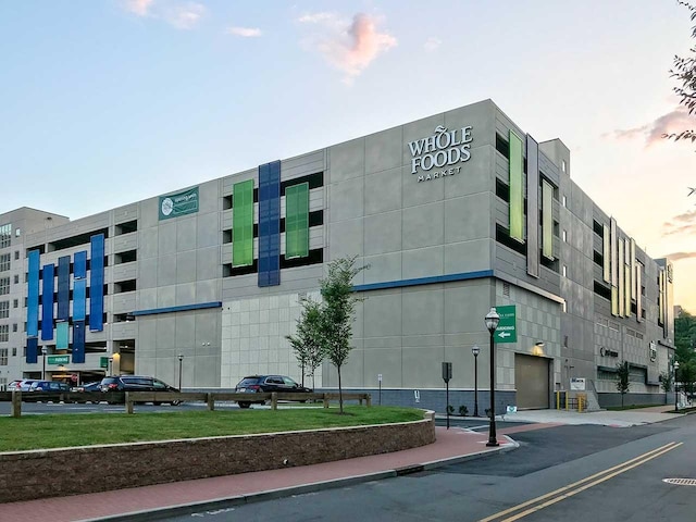 view of building exterior featuring a garage