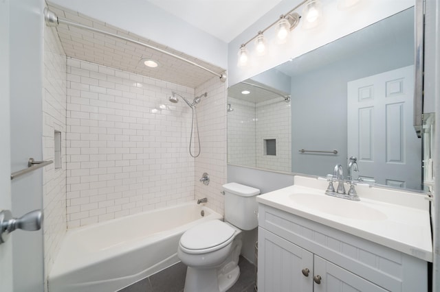 6715 Polk St Unit 12, Guttenberg, NJ 07093 - bathroom featuring vanity, shower / tub combination, and tile patterned flooring