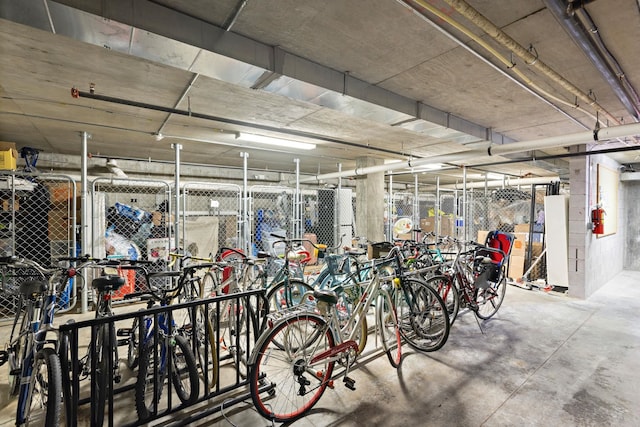garage with bike storage