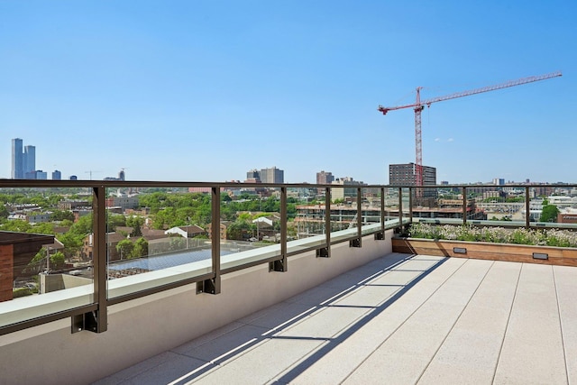 balcony featuring a city view