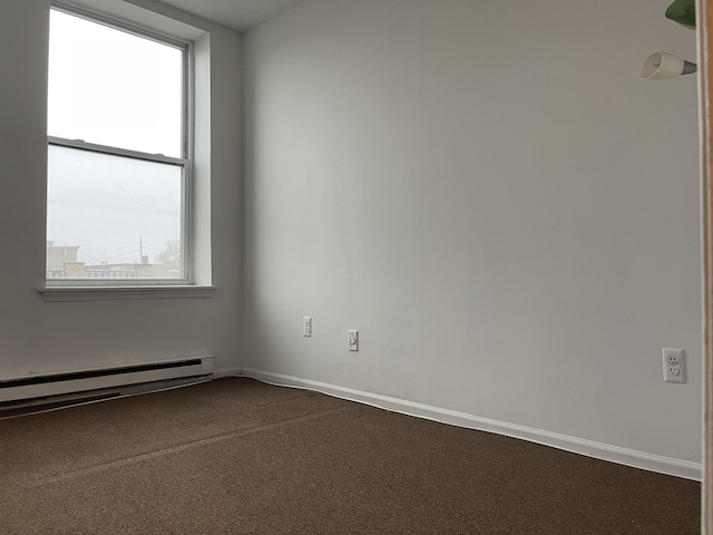 502 Central Ave Unit D1, Jersey City, NJ 07307 - unfurnished room featuring dark colored carpet and baseboard heating