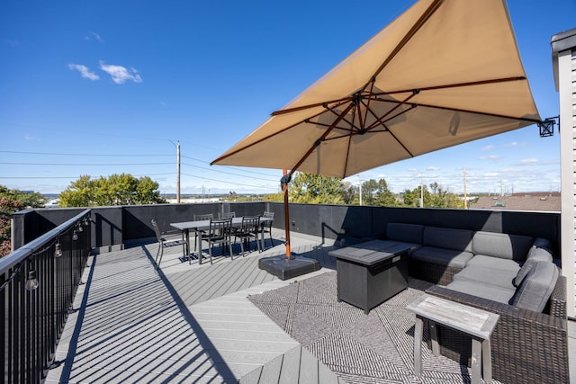 deck featuring an outdoor hangout area