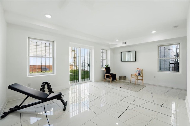 54 Logan Ave Unit 1, Jersey City, NJ 07306 - exercise room featuring baseboards and recessed lighting