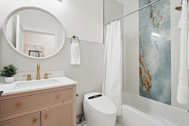 54 Logan Ave Unit 1, Jersey City, NJ 07306 - bathroom with vanity, toilet, and shower / bath combination with curtain