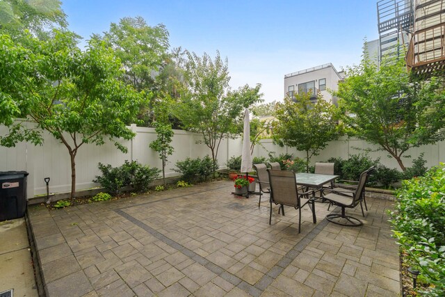 1163 Summit Ave Unit 1, Jersey City, NJ 07307 - fenced backyard featuring a patio and outdoor dining space