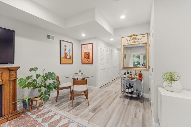 1163 Summit Ave Unit 1, Jersey City, NJ 07307 - sitting room featuring light wood-style flooring and recessed lighting