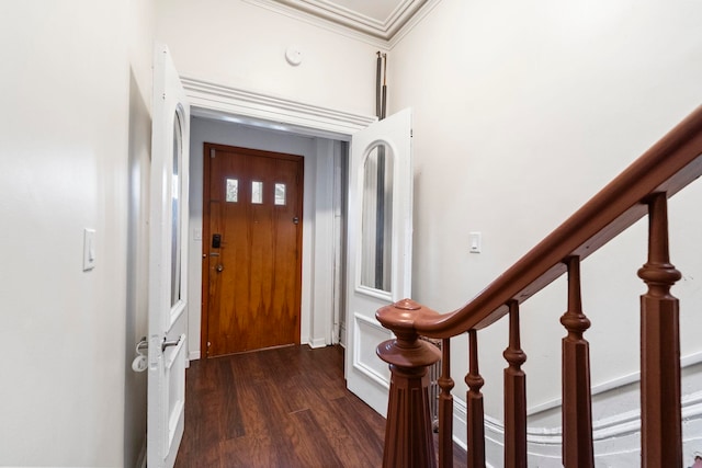 37 Pearsall Ave, Jersey City, NJ 07305 - foyer entrance featuring wood finished floors and crown molding