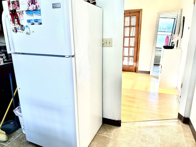 500 New York Ave, Jersey City, NJ 07087 - kitchen featuring freestanding refrigerator and radiator