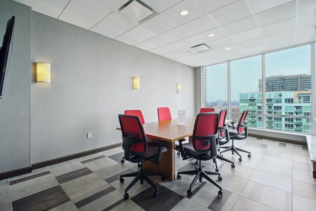 20 Newport Pkwy Unit 1006, Jersey City, NJ 07310 - home office with a drop ceiling, a view of city, and floor to ceiling windows