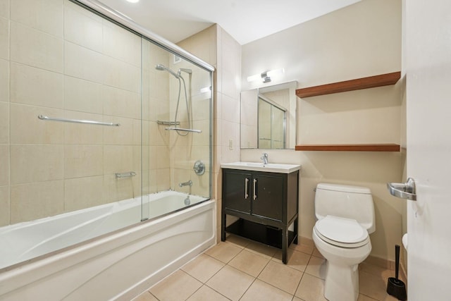 20 Newport Pkwy Unit 1006, Jersey City, NJ 07310 - bathroom with tile patterned floors, toilet, shower / bath combination with glass door, and vanity