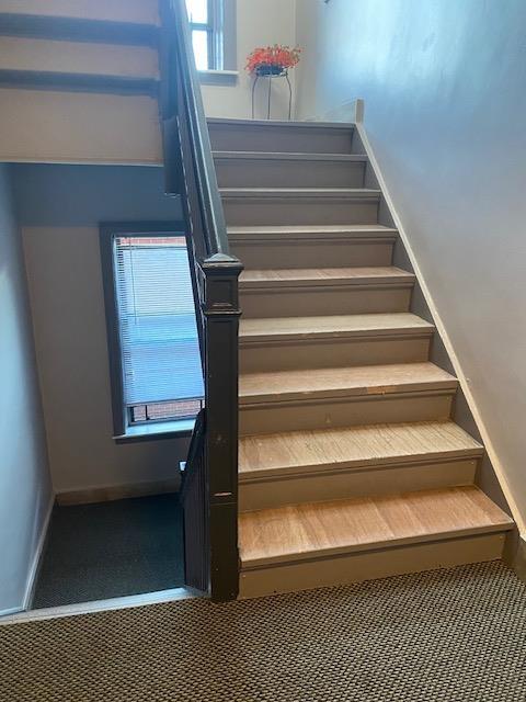 680 Kennedy Blvd Unit 406, Bayonne, NJ 07002 - stairs with carpet and baseboards