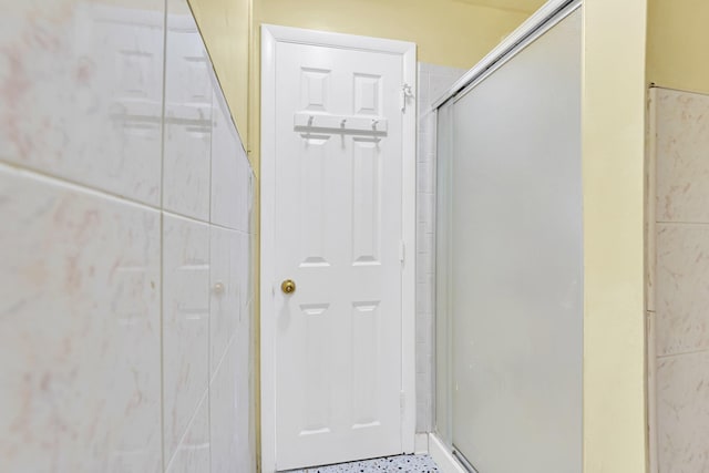 full bathroom with a shower stall