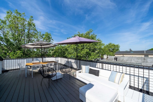 72 Lincoln St Unit 2, Jersey City, NJ 07307 - deck featuring an outdoor living space and outdoor dining area