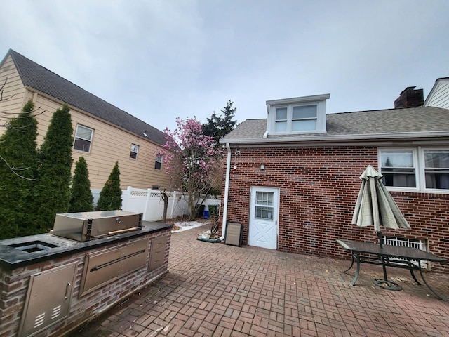 403 Hamilton St, Roselle Boro, NJ 07203 - view of patio / terrace with fence, area for grilling, and an outdoor kitchen
