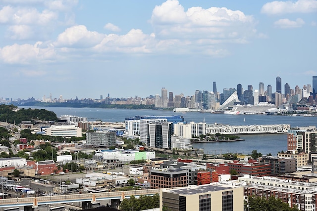 property's view of city with a water view