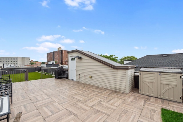 42 Grace St Unit 2, Jersey City, NJ 07307 - view of patio / terrace with a storage unit