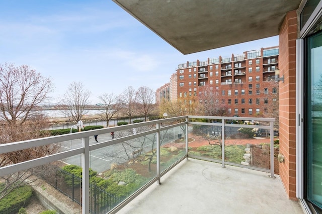 balcony with a water view