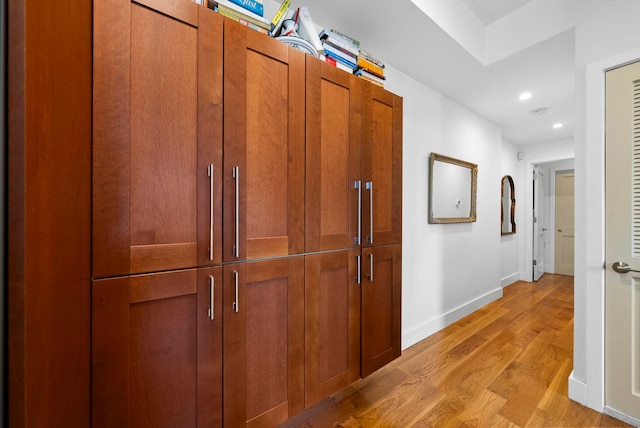 390 1st St Unit 3, Jersey City, NJ 07302 - hall featuring light wood-style floors and recessed lighting