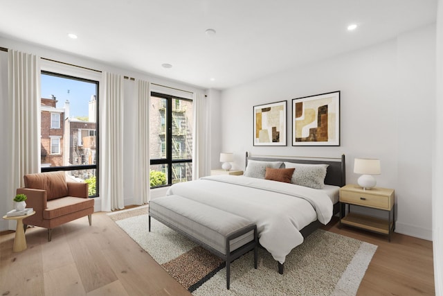 906 Park Ave Unit 1, Hoboken, NJ 07030 - bedroom featuring light wood-style flooring and recessed lighting